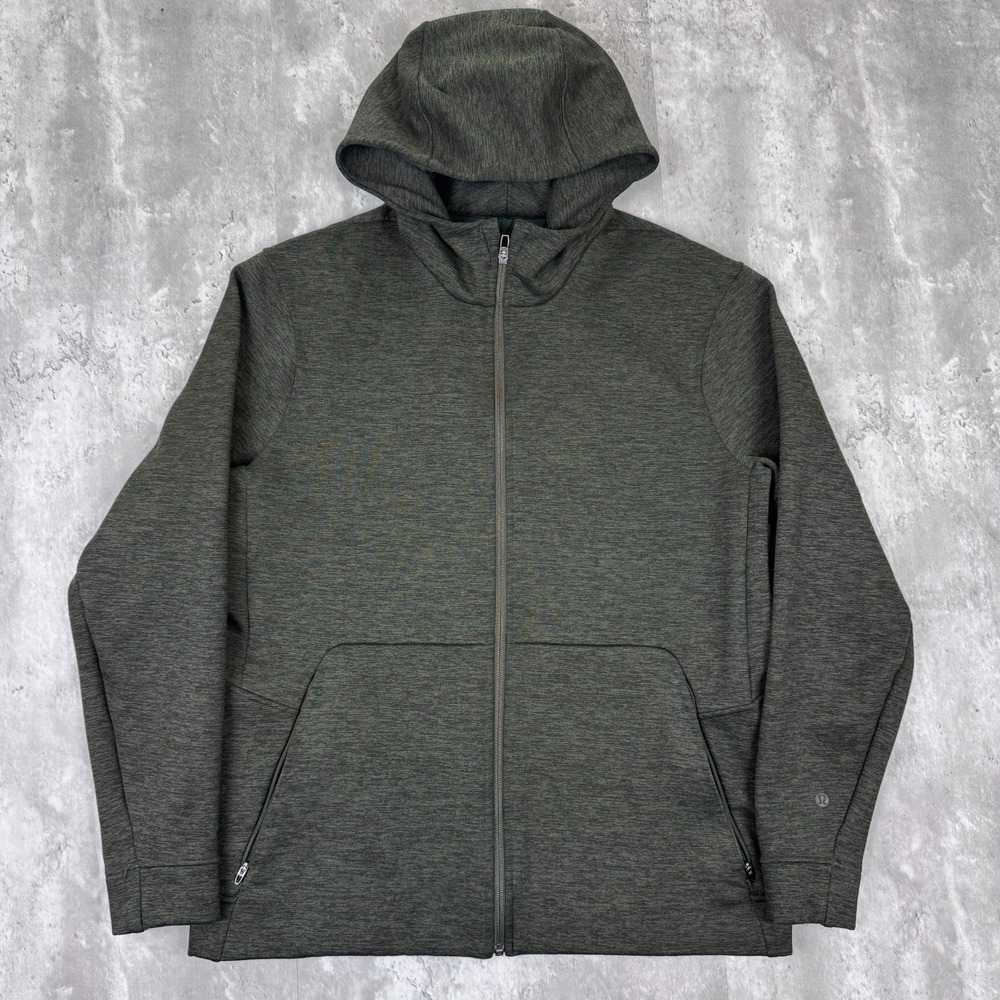 Lululemon Welterweight Full Zip Hoodie Mens XL Heathered Green Athletic Jacket
